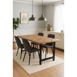 Τραπεζαρία Home ESPRIT Μέταλλο ξύλο ακακίας 180 x 90 x 76 cm