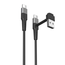 Καλώδιο USB A σε USB-C Muvit for Change Μαύρο