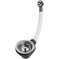 Βαλβίδα νεροχύτη με εύκαμπτη υπερχείλιση Teka 61001302 Ασημί Ανοξείδωτο ατσάλι