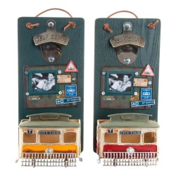 Ανοιχτήρι Μπουκαλιών DKD Home Decor Self Serve Ξύλο Μέταλλο (2 pcs) (26 x 12 x 9 cm)