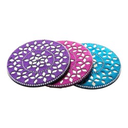 Σουβέρ DKD Home Decor Αλουμίνιο Ξύλο MDF (3 pcs)