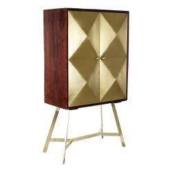 Σκευοθήκη DKD Home Decor Χρυσό Σκούρο καφέ ξύλο ακακίας Ξύλο από Μάνγκο 84 x 43 x 156,5 cm