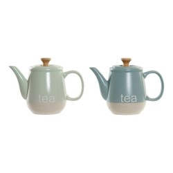 Τσαγιέρα DKD Home Decor 8424001793235 Μπλε Πράσινο Πήλινα 1 L 22,5 x 12 x 16,5 cm (x2)