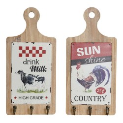 Hattestativ DKD Home Decor Κόκκινο Ξύλο Μέταλλο (2 pcs) (21 x 5 x 45 cm)
