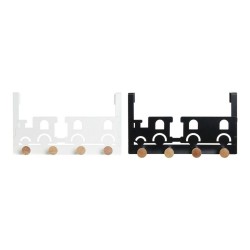 Κρεμάστρα για τις Πόρτες DKD Home Decor 8424001835546 Τρένο Λευκό Μαύρο Μέταλλο Ξύλο MDF 28,5 x 8,5 x 16,5 cm (x2)