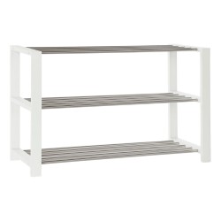 Παπουτσοθήκη DKD Home Decor 8424001835041 Λευκό Πολύχρωμο Ασημί Ξύλο Μέταλλο 80 x 30 x 50 cm