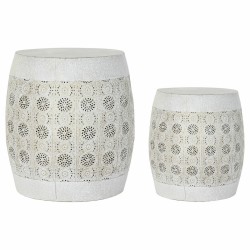 Βοηθητικό Τραπέζι DKD Home Decor Λευκό Πολύχρωμο Χρυσό Μέταλλο 40 x 40 x 42 cm