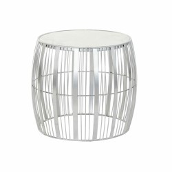Βοηθητικό Τραπέζι DKD Home Decor Λευκό Μάρμαρο Σίδερο Ασημί (46 x 46 x 41 cm)