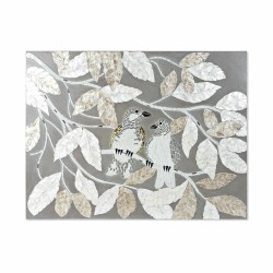 Καμβάς DKD Home Decor Μπεζ Γκρι Φύλλο φυτού 90 x 4 x 70 cm