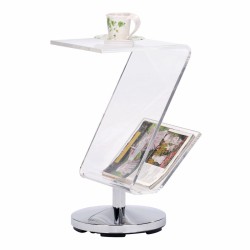 Βοηθητικό Τραπεζάκι DKD Home Decor Διαφανές Ασημί 30 x 33 x 55 cm