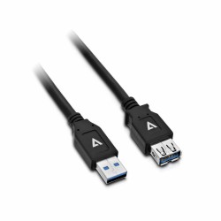 Καλώδιο USB V7 V7U3.0EXT-2M-BLK-1N Μαύρο 2 m