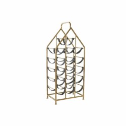 Μπουκαλοθήκη DKD Home Decor Μαύρο Χρυσό Μέταλλο Πλαστική ύλη 37,5 x 24,5 x 82 cm