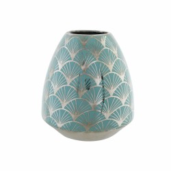 Βάζο DKD Home Decor Πορσελάνη Τυρκουάζ Ανατολικó Chrome 16 x 16 x 18 cm