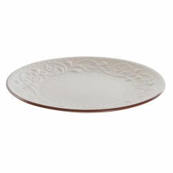 Flatplater DKD Home Decor Μπεζ Καφέ Πήλινα (21 x 21 x 2.5 cm)
