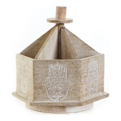 Βάση για Τηλεχειριστήρια DKD Home Decor Καφέ Ξύλο από Μάνγκο Ινδός Μαρινάτος 20 x 20 x 20 cm