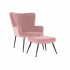 Πολυθρόνα DKD Home Decor Μαύρο Ροζ 70 x 60 x 84 cm