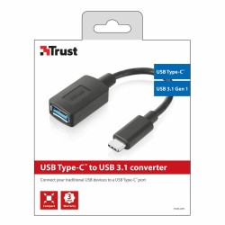 Καλώδιο USB A σε USB C Trust 20967                Μαύρο