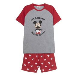 Kαλοκαιρινή παιδική πιτζάμα Mickey Mouse Κόκκινο (Ενήλικες) Άντρες Γκρι