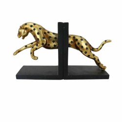 Bokstøtte DKD Home Decor Λεοπαρδαλί Ρητίνη (34.3 x 9.9 x 18.5 cm) (2 pcs)