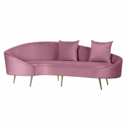 Καναπές DKD Home Decor Ροζ Χρυσό Μέταλλο πολυεστέρας (210 x 120 x 84 cm)