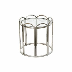 Βοηθητικό Τραπέζι DKD Home Decor Κρυστάλλινο Ασημί Μέταλλο (55 x 55 x 55 cm)