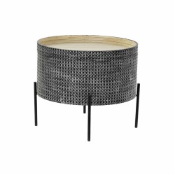 Βοηθητικό Τραπεζάκι DKD Home Decor Μαύρο Ασημί 45 x 45 x 39 cm