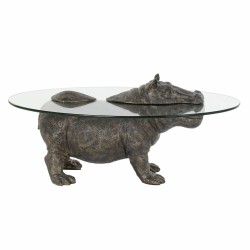 Βοηθητικό Τραπεζάκι DKD Home Decor Διαφανές Χαλκός 80 x 50 x 37 cm