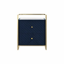Κομοδίνο DKD Home Decor 60 x 35 x 74 cm Κρυστάλλινο Μπλε Χρυσό