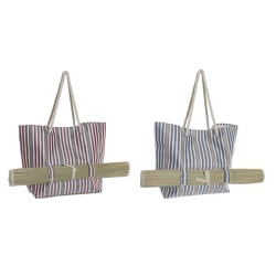 Τσάντα Παραλίας DKD Home Decor Κόκκινο Μπλε πολυεστέρας (50 x 16 x 36 cm) (x2)