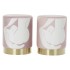Υποπόδια DKD Home Decor Scandi Χρυσό Λευκό Ανοιχτό Ροζ 30 x 30 x 38 cm (x2)