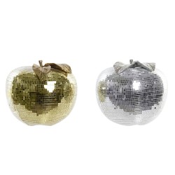Disco Mπάλα DKD Home Decor Ασημί Χρυσό Ρητίνη Μήλο Σύγχρονη (21 x 21 x 19 cm) (x2)