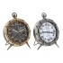 Bordklokke DKD Home Decor Λευκό Μαύρο Χρυσό Ασημί Παγκόσμιος Χάρτης (x2)