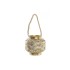 Lanterne DKD Home Decor 26,5 x 26,5 x 22 cm Παλαιωμένο φινίρισμα Κρυστάλλινο Χρυσό Μέταλλο Άραβας