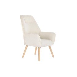 Πολυθρόνα DKD Home Decor Κρεμ Φυσικό 65 x 75 x 96 cm