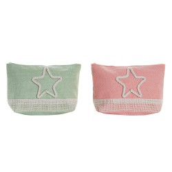 Νεσεσέρ DKD Home Decor Μπεζ Κοράλι Μέντα Μεσογείακός (25 x 7 x 15 cm) (x2)