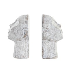 Bokstøtte DKD Home Decor Γκρι Worn-out Ρητίνη Κεφάλι (15 x 11 x 21 cm)