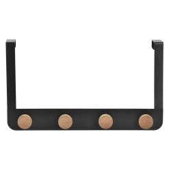 Κρεμάστρα για τις Πόρτες DKD Home Decor (4 Κρεμάστρες) Μέταλλο Ξύλο (35 x 2,5 x 20 cm)