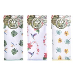 Πανί κουζίνας DKD Home Decor Γκρι Τροπικό 3 Τεμάχια