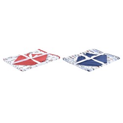 Σετ σεντονιών DKD Home Decor Μπλε Λευκό Κόκκινο 150 x 150 x 0,5 cm (x2)