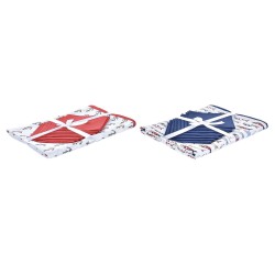 Σετ σεντονιών DKD Home Decor 150 x 250 x 0,5 cm Κόκκινο Μπλε Λευκό (x2)