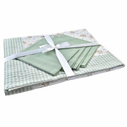 Σετ σεντονιών DKD Home Decor Blomster Πράσινο 150 x 150 x 0,5 cm