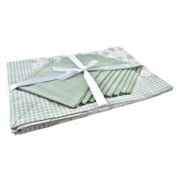 Σετ σεντονιών DKD Home Decor Blomster 150 x 250 x 0,5 cm Πράσινο