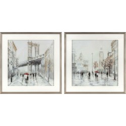 Καμβάς DKD Home Decor πολυστερίνη Καμβάς 60 x 3 x 60 cm 63 x 3 x 63 cm