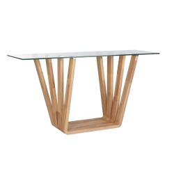 Έπιπλο Εισόδου DKD Home Decor Καφέ Διαφανές 145 x 45 x 75 cm