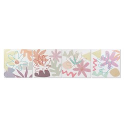 Καμβάς DKD Home Decor Blomster (60 x 1,8 x 60 cm) (4 Μονάδες)
