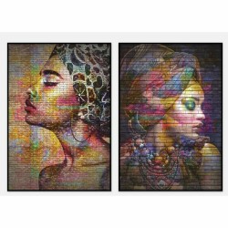 Καμβάς DKD Home Decor Αποικιακό Αφρικάνα (40 x 3,5 x 55 cm) (x2)
