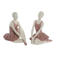 Διακοσμητική Φιγούρα DKD Home Decor Ρομαντικό Μπαλαρίνα Μπαλέτου 16 x 11 x 17 cm (x2)