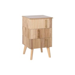 Κομοδίνο DKD Home Decor Χρυσό Ανοιχτό καφέ Ξυλο παουλόβνια Ξύλο MDF 43 x 40 x 70 cm