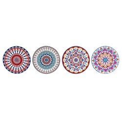 Σουβέρ DKD Home Decor Mandala 4 Μονάδες (10,8 x 10,8 x 0,7 cm)
