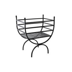 Αποθήκη ξύλων DKD Home Decor Μαύρο Χάλυβας 48 x 30 x 57 cm Βάση για Καυσόξυλα